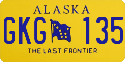 AK license plate GKG135