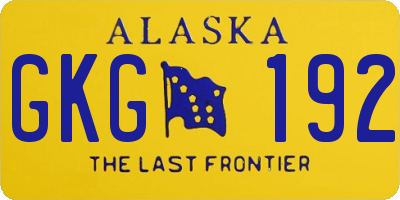 AK license plate GKG192