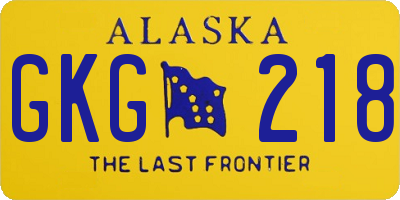 AK license plate GKG218