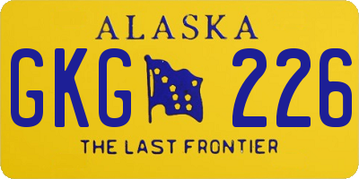 AK license plate GKG226
