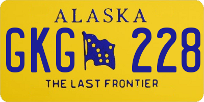 AK license plate GKG228