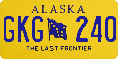 AK license plate GKG240