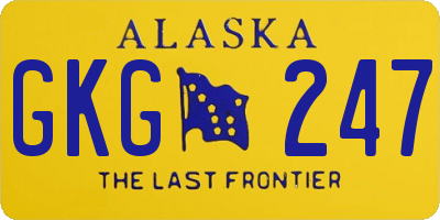 AK license plate GKG247