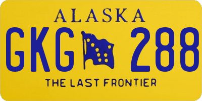 AK license plate GKG288