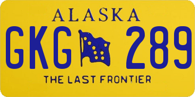 AK license plate GKG289