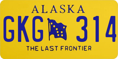 AK license plate GKG314