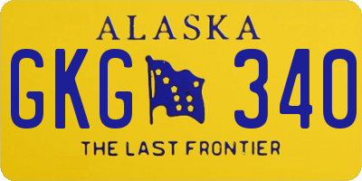 AK license plate GKG340