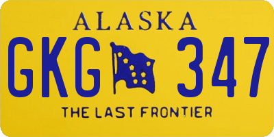 AK license plate GKG347