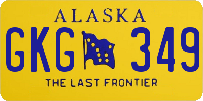 AK license plate GKG349