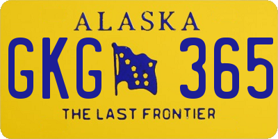 AK license plate GKG365