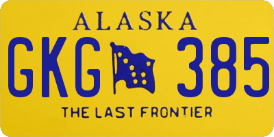 AK license plate GKG385