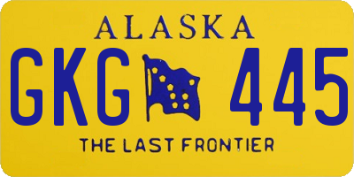 AK license plate GKG445