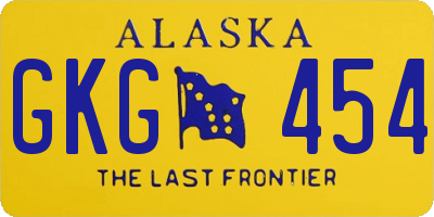 AK license plate GKG454