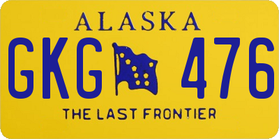 AK license plate GKG476
