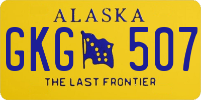 AK license plate GKG507