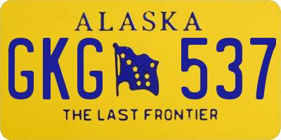 AK license plate GKG537