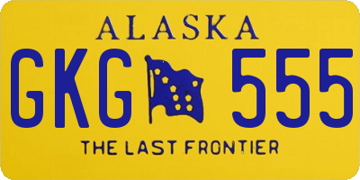 AK license plate GKG555