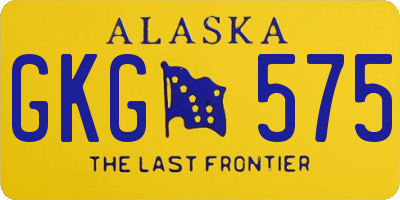 AK license plate GKG575