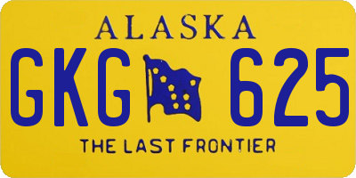 AK license plate GKG625