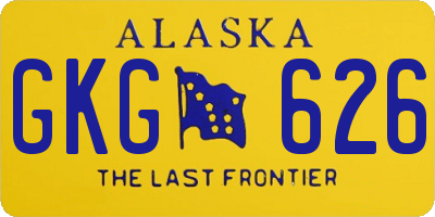 AK license plate GKG626