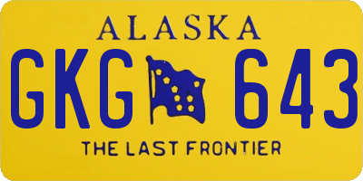 AK license plate GKG643