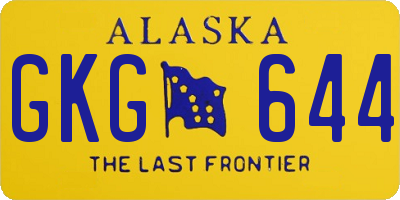 AK license plate GKG644