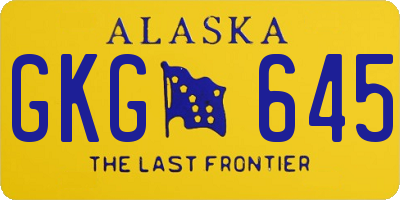 AK license plate GKG645