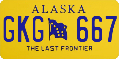 AK license plate GKG667