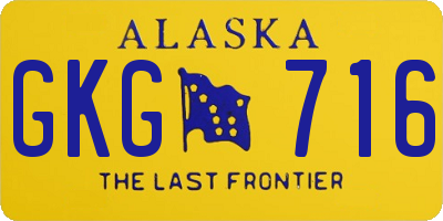 AK license plate GKG716