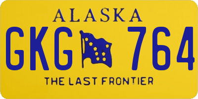 AK license plate GKG764
