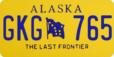 AK license plate GKG765