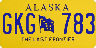 AK license plate GKG783