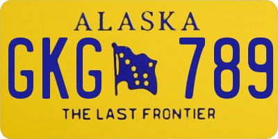 AK license plate GKG789