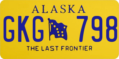 AK license plate GKG798