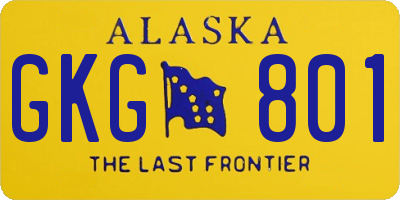 AK license plate GKG801