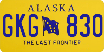 AK license plate GKG830