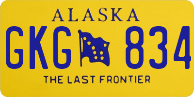 AK license plate GKG834