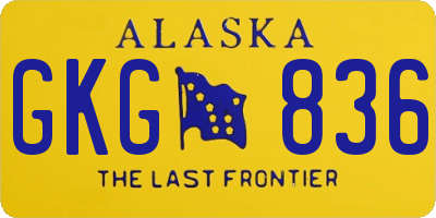 AK license plate GKG836