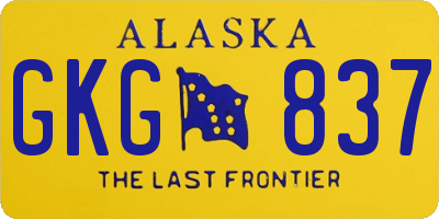 AK license plate GKG837