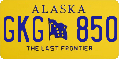 AK license plate GKG850