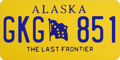 AK license plate GKG851