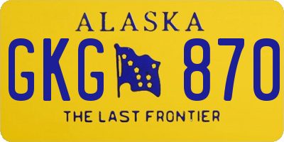 AK license plate GKG870
