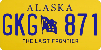 AK license plate GKG871