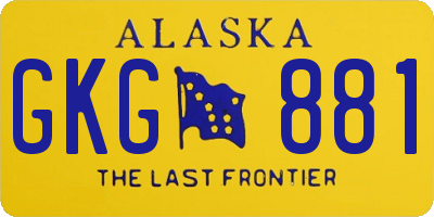 AK license plate GKG881