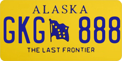 AK license plate GKG888
