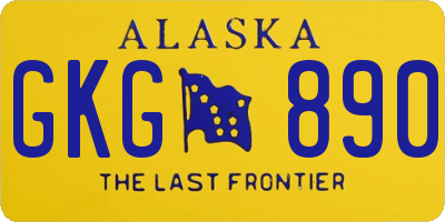 AK license plate GKG890
