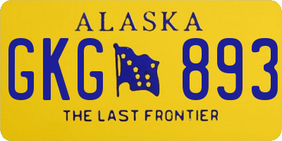 AK license plate GKG893