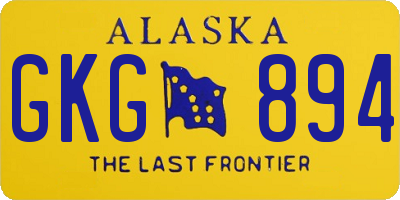 AK license plate GKG894