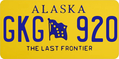 AK license plate GKG920