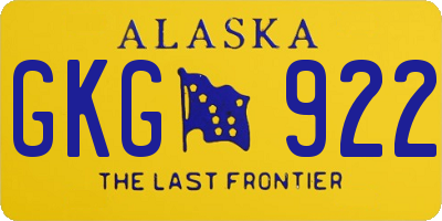 AK license plate GKG922